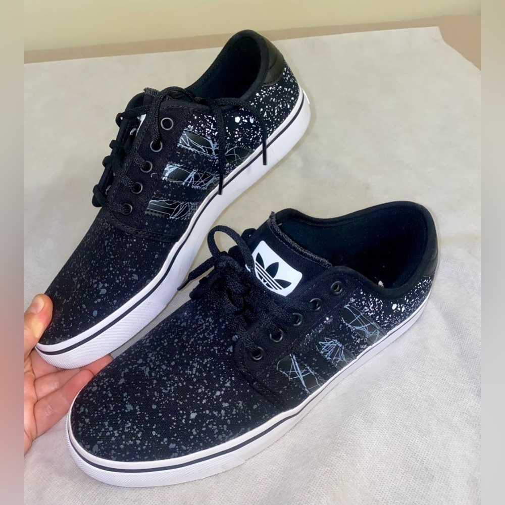 Adidas Black and White Athletic Shoes